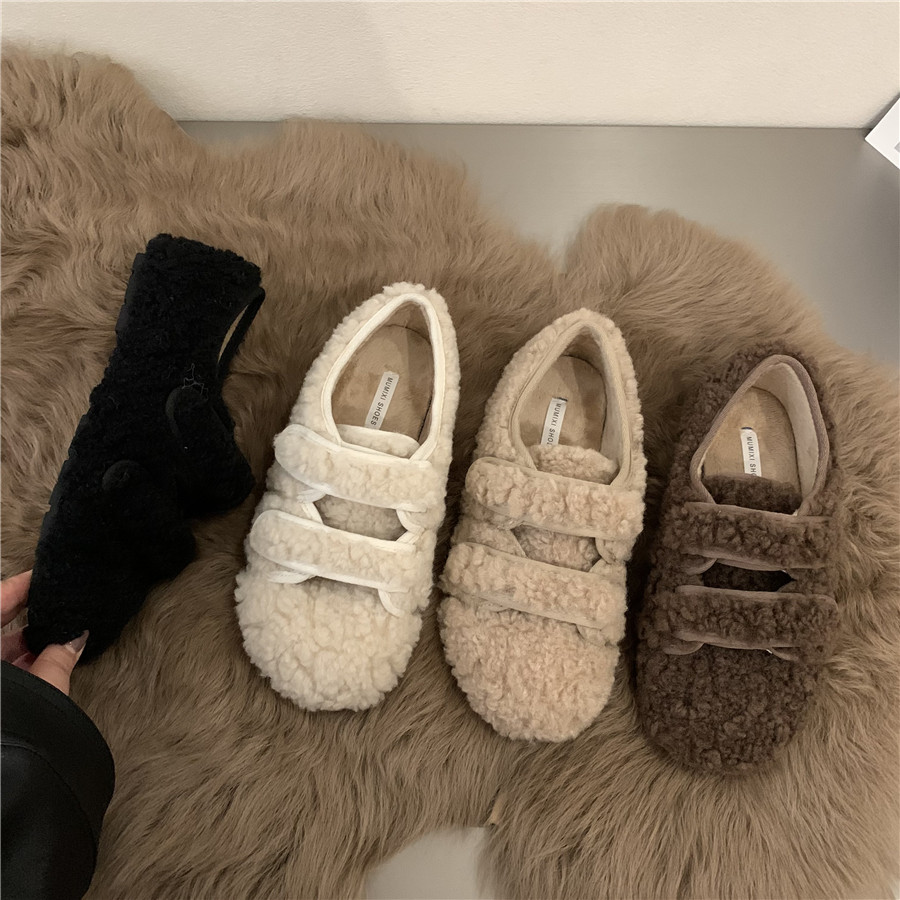 平底百搭白色毛毛棉鞋女鞋子外穿2026新款秋冬季加绒豆豆毛绒单鞋,淘宝优惠券,粉丝福利购,淘宝优惠卷