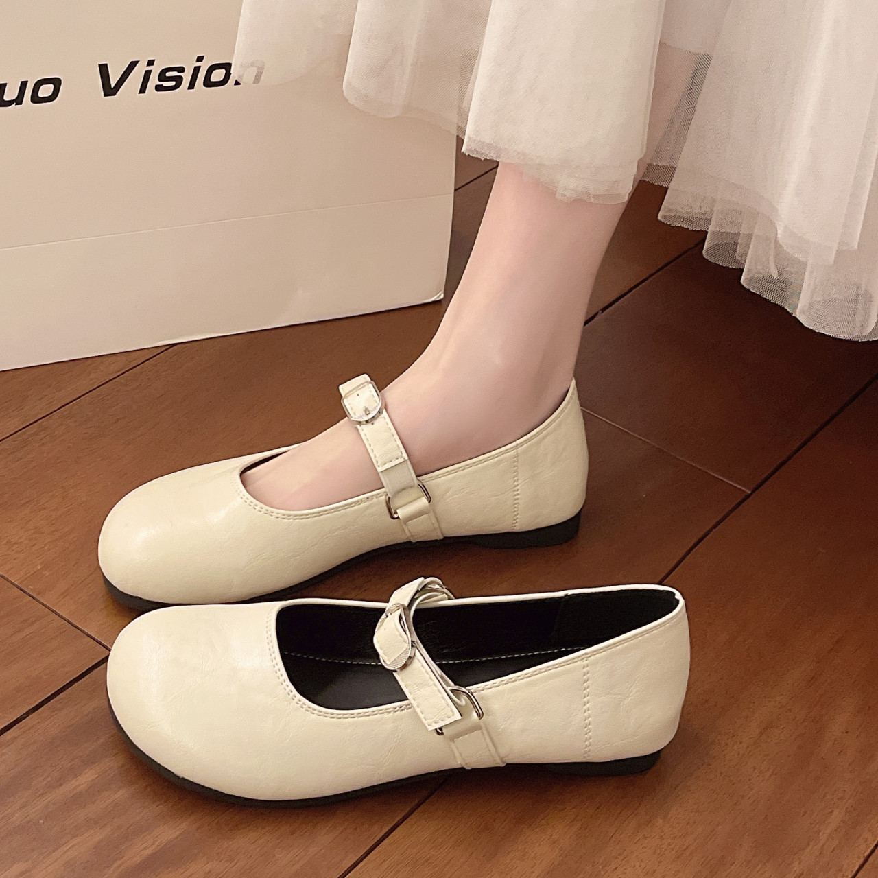 法式复古风一字扣玛丽珍鞋女2026春季新款粗跟圆头平底百搭单鞋,淘宝优惠券,粉丝福利购,淘宝优惠卷