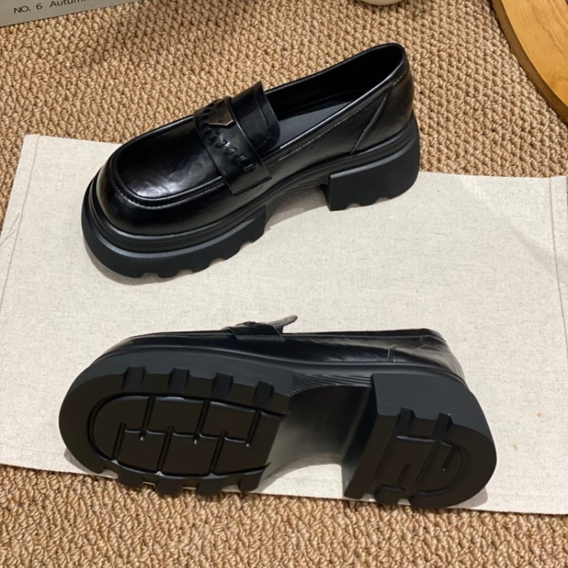 2026春季爆款英伦风厚底乐福鞋女一脚蹬百搭防滑休闲深口单鞋黑色,淘宝优惠券,粉丝福利购,淘宝优惠卷