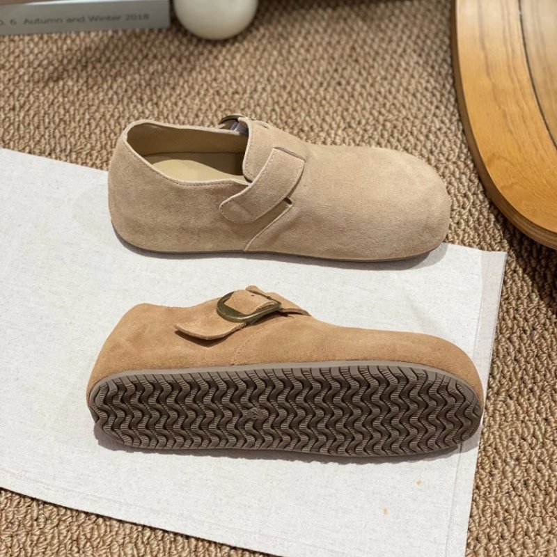 2026春季爆款反绒皮勃肯鞋女圆头平底皮带扣一脚蹬舒适百搭休闲鞋,淘宝优惠券,粉丝福利购,淘宝优惠卷