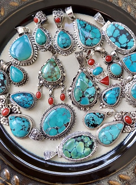 尼泊尔手工拉丝美国吊坠秀气