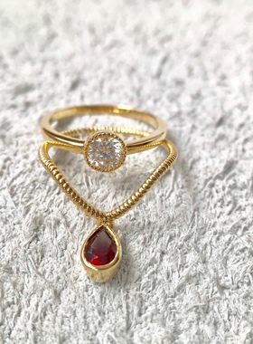 鸽血红碧玺显手白莫桑钻定制款