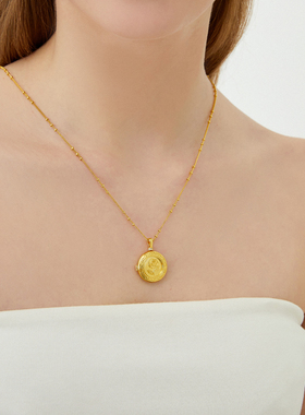 原创设计玫瑰locket照片项链礼物