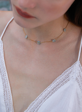 夏日彩色花朵choker时髦度假风