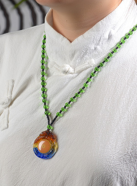 六字真言大随求心经八卦琉璃吊坠