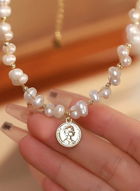 雨琦珍珠母贝珍珠项链配饰项链