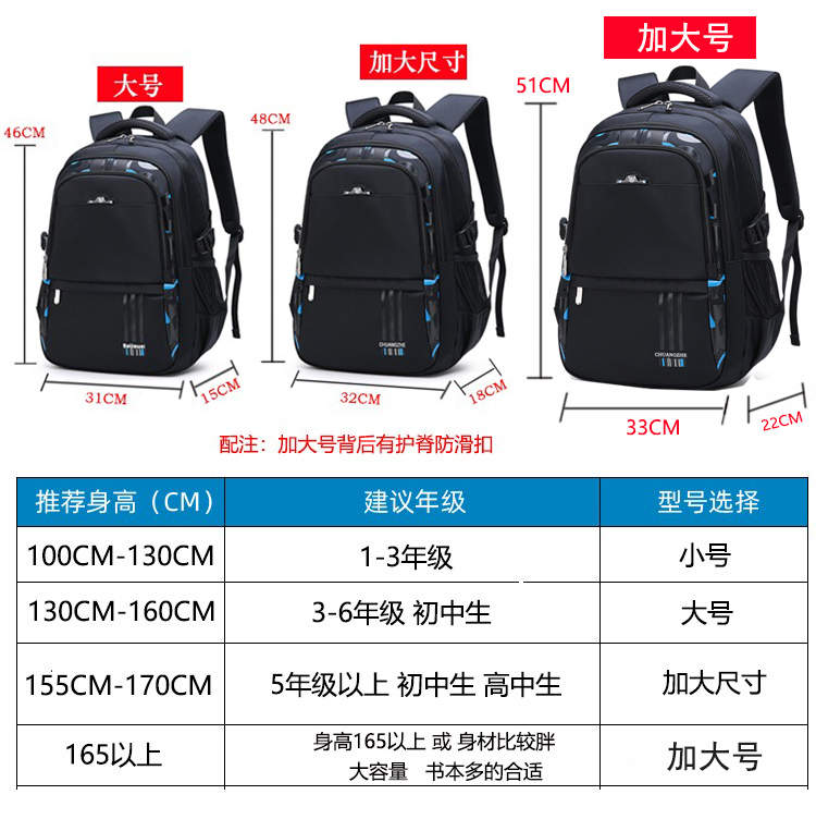 大容量高中初中生小学生书包男童4-6-9三四五六7年级男孩减负背包-图0