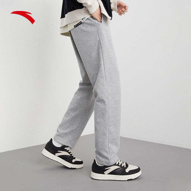 安踏灰色男裤运动裤官网正品2026冬季新款针织平口直筒宽松休闲裤,淘宝优惠券,粉丝福利购,淘宝优惠卷