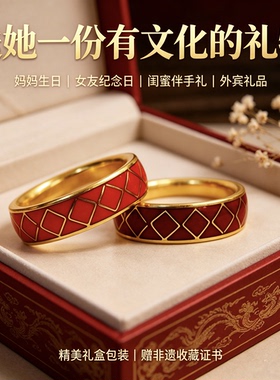 铜胎掐丝珐琅景泰蓝女款宫廷戒指