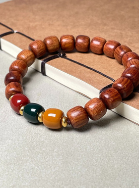 紫光檀黑花梨檀木红绿灯三色老型