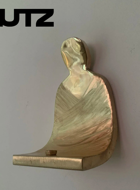 言彦yanyan自画像油灯黄铜摆件