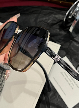 2025年新款气质复古红色大框墨镜大脸显瘦开车近视尼龙偏光太阳镜