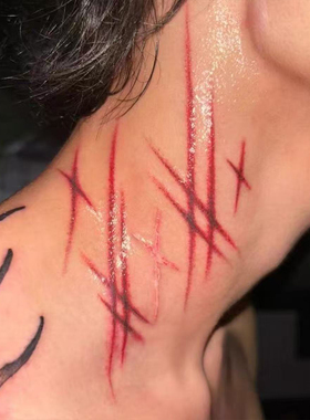 万圣伤口纹身贴血腥逼真抓痕咬痕