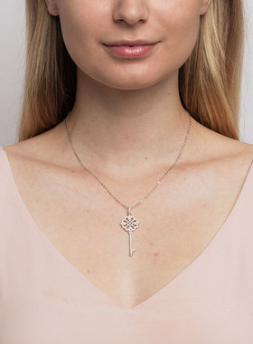 钥匙纯银长款百搭挂件配饰毛衣链