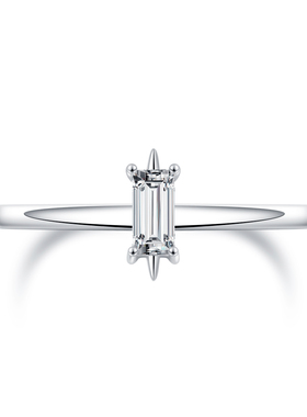 轻奢水晶纯银镀18k生日礼物戒指