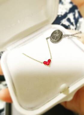 18K黄金925纯银爱心形女简约项链