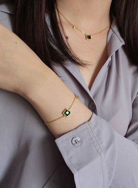 18k纯银钻石甜美风轻奢小众手链