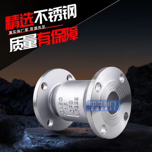 H42W-16P不锈钢立式止回阀 304法兰止回阀 单向逆止阀DN25-DN200 - 图0