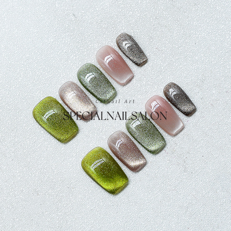 【秋野拾光】纯手工穿戴美甲秋冬氛围感猫眼2025新款显白指甲贴片,淘宝优惠券,粉丝福利购,淘宝优惠卷