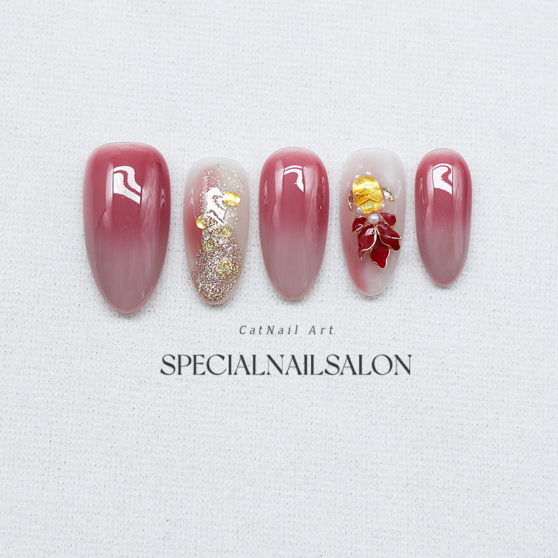 【金鲤报喜】纯手工穿戴甲立体浮雕锦鲤新年款高级感轻奢美甲贴片,淘宝优惠券,粉丝福利购,淘宝优惠卷