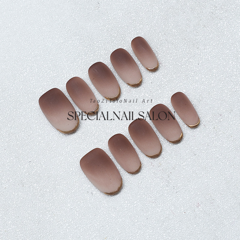 【摩卡雾影】纯手工穿戴甲秋冬美拉德简约磨砂棕褐色猫眼显白美甲,淘宝优惠券,粉丝福利购,淘宝优惠卷