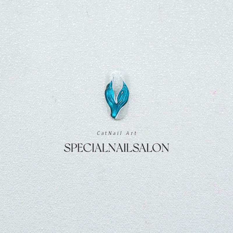 【深海鱼尾】纯手工穿戴甲25年新款幽蓝亮片猫眼浮雕人鱼显白美甲,淘宝优惠券,粉丝福利购,淘宝优惠卷