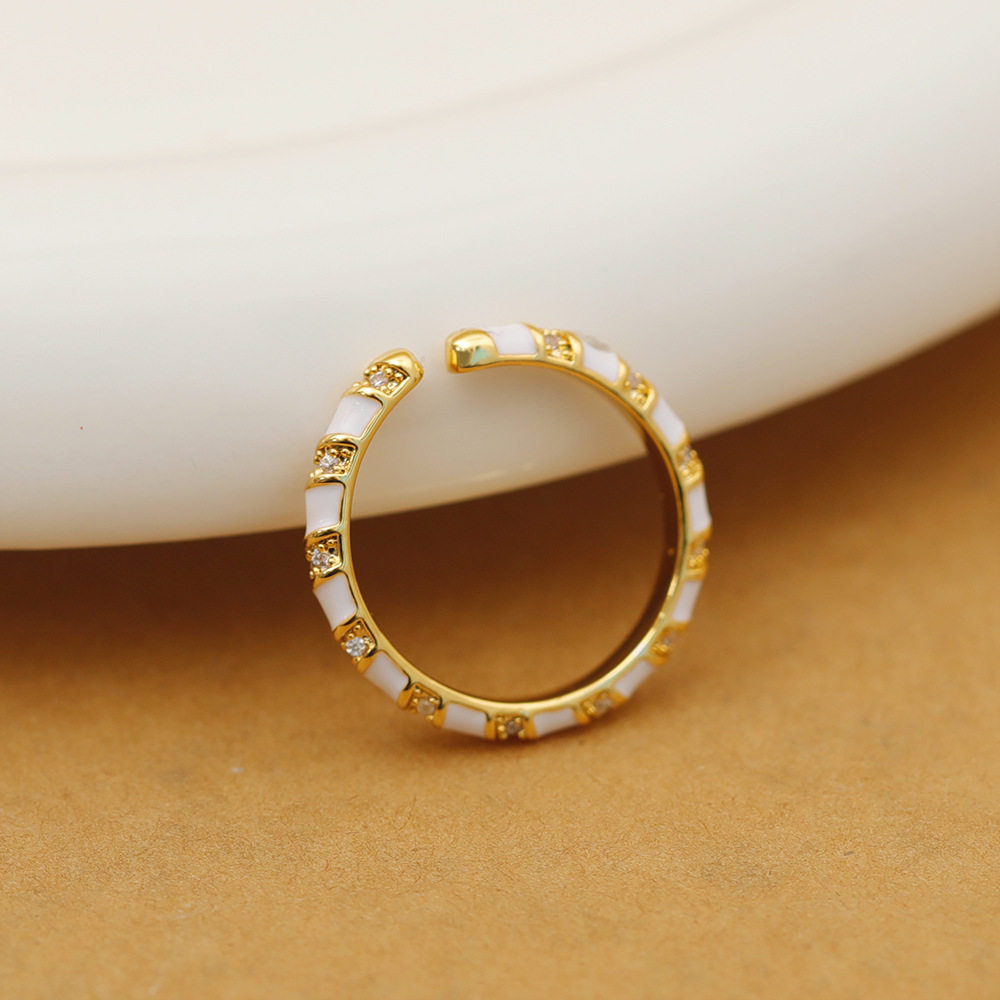 European and American temperament white thread drip oil ring for women ins