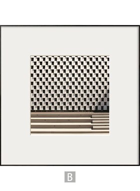 延伸空间建筑现代简约黑白线条客厅装饰画极简挂画沙发背景墙壁画