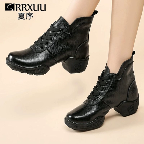 Кожаные спортивные танцующие современные туфли, сапоги, из натуральной кожи, мягкая подошва