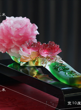 琉璃富贵如意牡丹摆件高档礼品