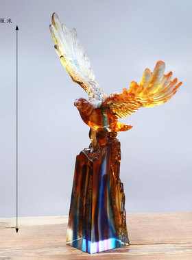 客厅琉璃雄鹰展翅大展宏图摆件