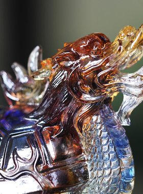 古法琉璃龙龟前台摆放工艺礼品