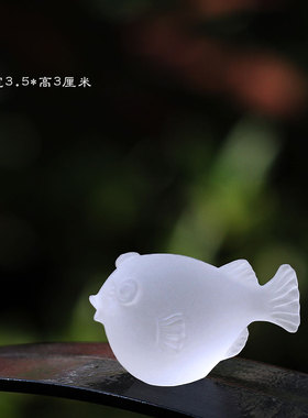 琉璃嘟嘟鱼香插茶宠摆件居家客厅茶室摆放装饰茶具配件线香香座