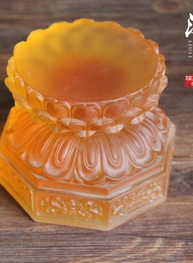 古法琉璃双层底座观音加高佛像