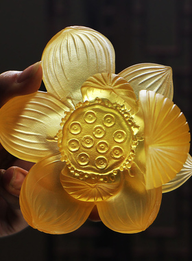 古法琉璃莲花禅意茶道香插摆件