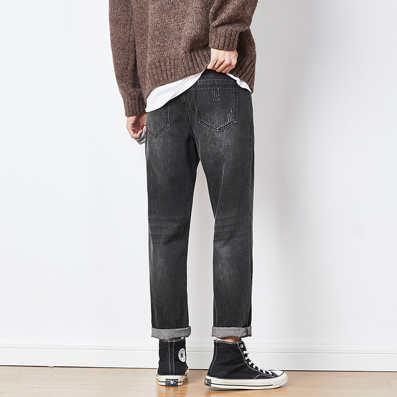 唐狮2020冬季新款直筒潮宽松牛仔裤 唐狮天悦牛仔裤
