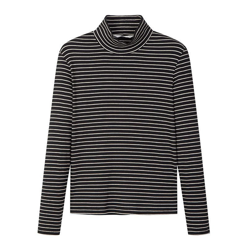 唐狮条纹高领2020秋冬新款打底衫 唐狮喜之乐T恤