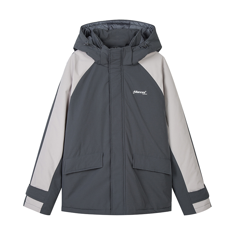 唐狮2021冬季新款情侣装男拼接棉服 唐狮喜之乐棉衣