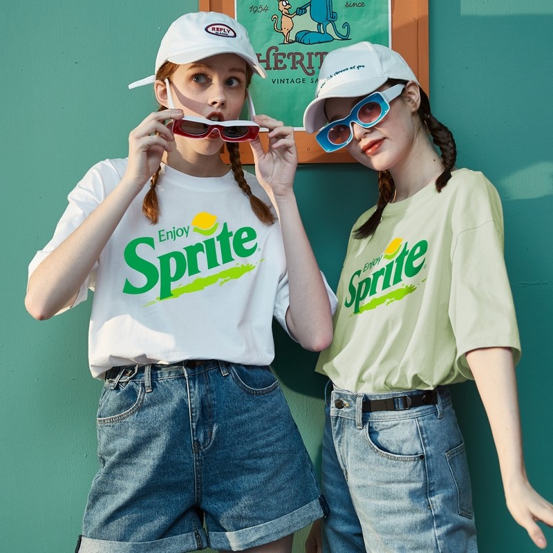 [雪碧联名]2022春夏新款短袖潮t恤 唐狮喜之乐T恤