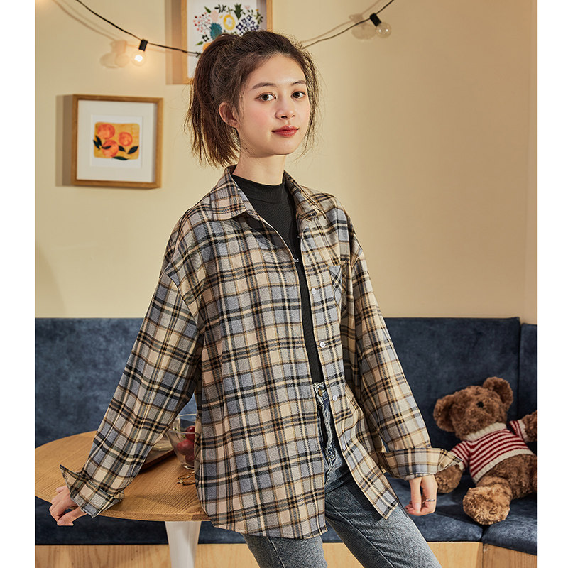 唐狮长袖女2021秋装新款韩版衬衫 唐狮喜之乐衬衫