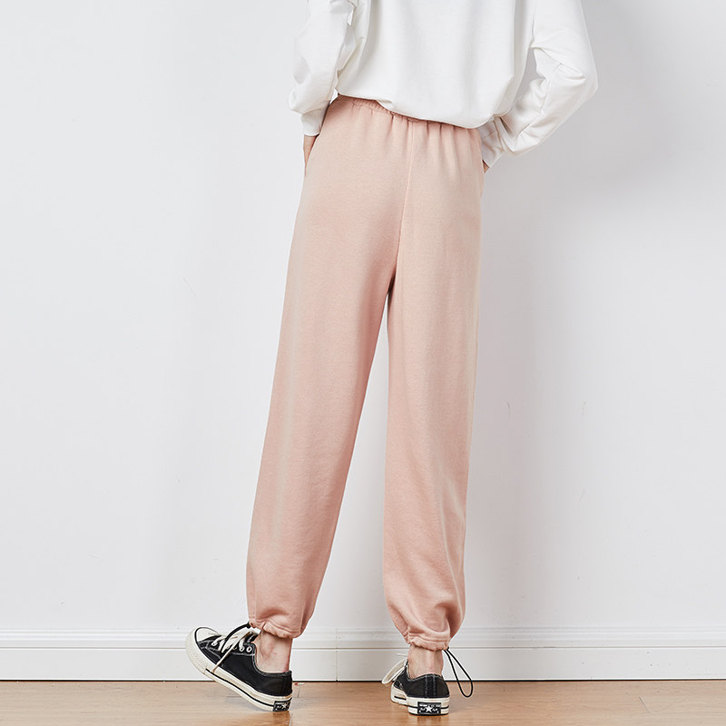 唐狮高腰女2020秋新款显瘦百搭卫裤 唐狮喜之乐休闲裤