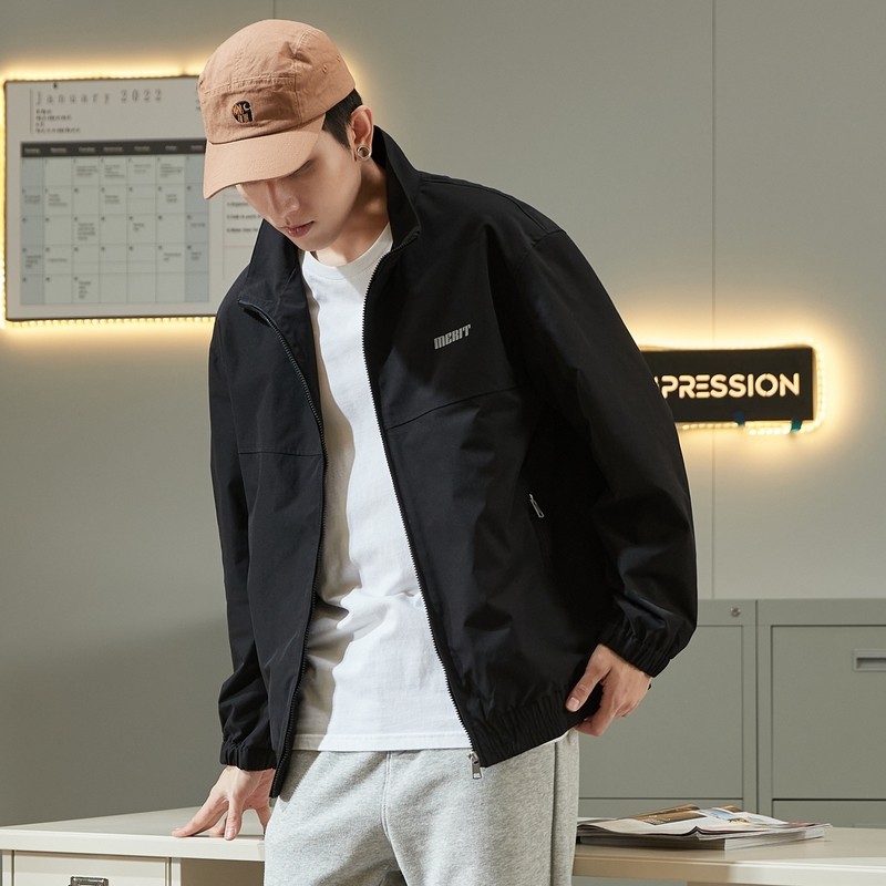 唐狮2022年春秋新款男立领印花夹克 唐狮喜之乐夹克