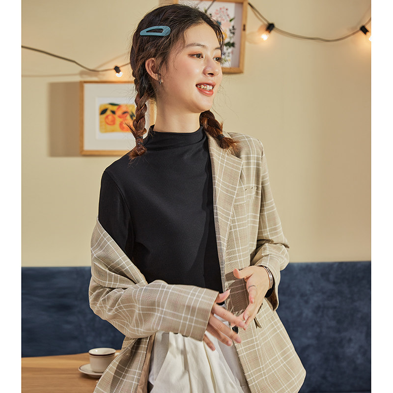 唐狮半高领2021秋季新款t打底衫 唐狮喜之乐T恤