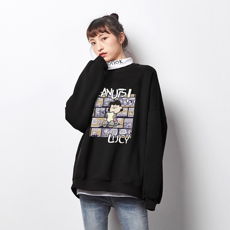 唐狮圆领女2021秋新款韩版潮流卫衣 唐狮喜之乐卫衣/绒衫