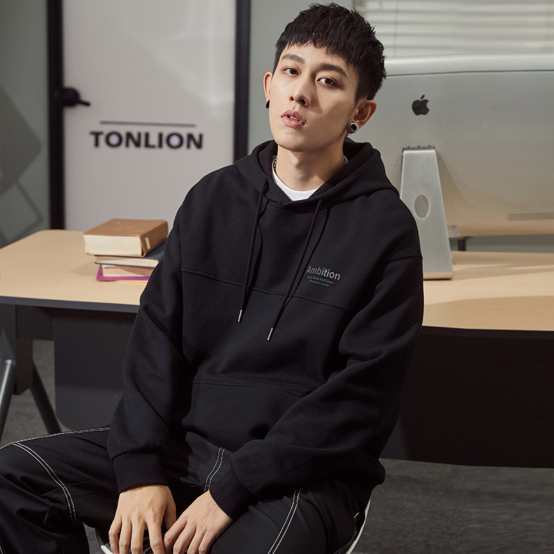 唐狮官方旗舰店连帽男2021秋潮卫衣 唐狮喜之乐卫衣