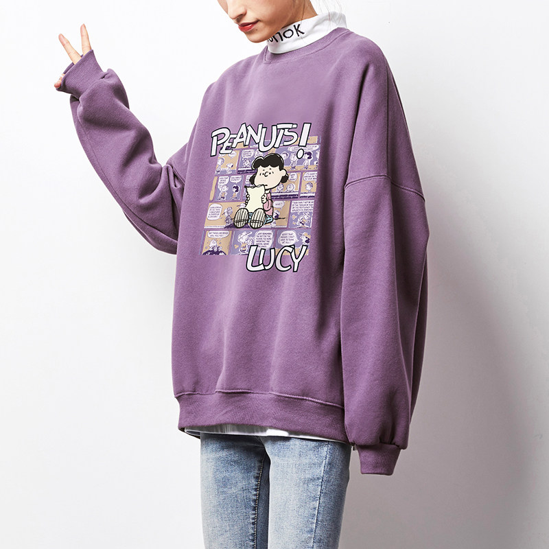 唐狮圆领女2021秋新款韩版潮流卫衣 唐狮喜之乐卫衣/绒衫