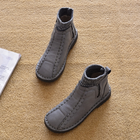 包邮2025新款外贸秋季平跟短靴单靴平底马丁靴手工鞋圆头女鞋靴子,淘宝优惠券,粉丝福利购,淘宝优惠卷