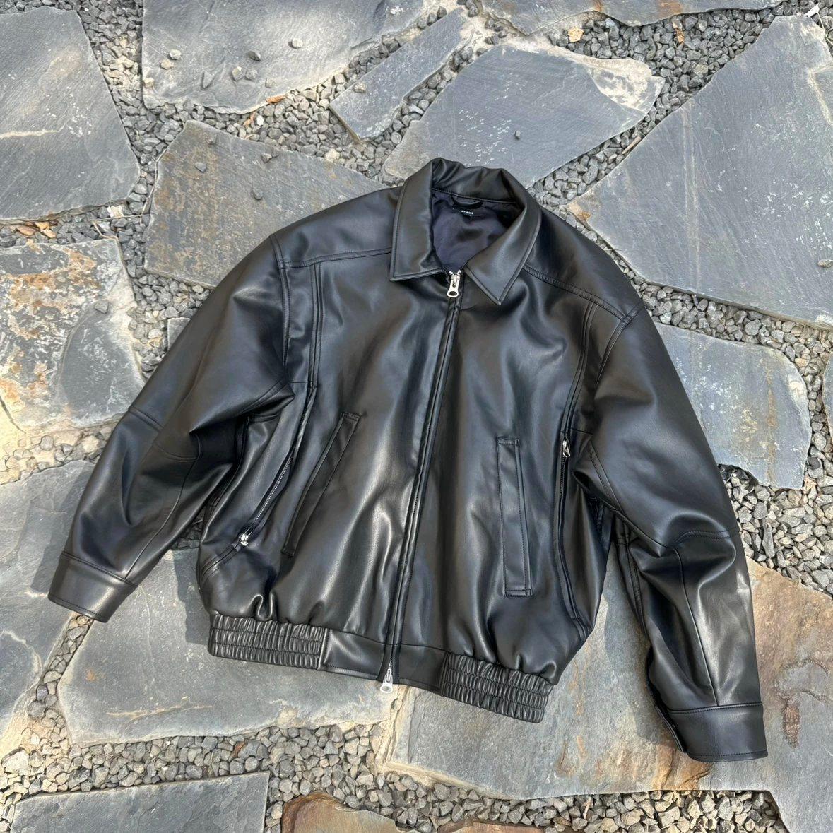 [5折现货]BD CAVEMPT帅气皮衣！春夏PU小羊皮夹克外套短宽男女款,淘宝优惠券,粉丝福利购,淘宝优惠卷