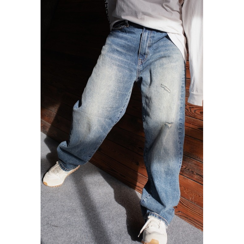 [5折现货]BD CAVEMPT长谷川监制漂白洗水刀割破坏宽松牛仔长裤,淘宝优惠券,粉丝福利购,淘宝优惠卷