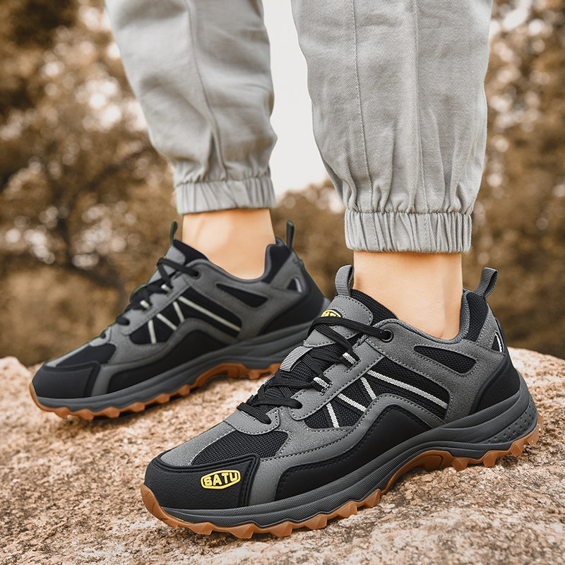 春秋季男休闲运动鞋真皮中年爸爸鞋子40岁男款50旅游鞋60牛筋底,淘宝优惠券,粉丝福利购,淘宝优惠卷